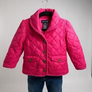 Ralph Lauren Hot Pink Quilted Barn Jacket Preppy Classic Girls 18M